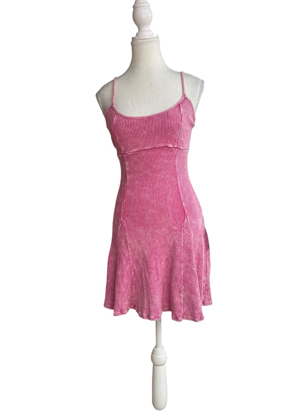 Lulus Simply Pretty Spaghetti Straps Ribbed Pleated Velvet Mini Dress Pink